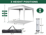 6.5x6.5ft Pop Up Canopy Tent, Outdoor Tent Canopy Foldable Portable Canopies for Camping, Patio, 25659885