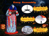 5.6FT Halloween Animatronic Clown, Sound & Button Activated, Animated Moving Clown with Flashing Red 22346544