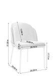set of 2 dinning chair white seat brown leg W370P193934