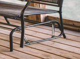 2-Person Outdoor Glider Bench, Patio Double Swing Rocking Chair Loveseat w/Powder Coated Steel 85324550