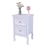 Country Style Two-Tier Night Table Large Size White 29520852