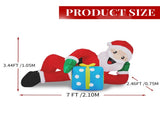7FT Lighted Christmas Inflatable Decoration, Inflatable Santa Lying on Floor, Funny Blow Up Yard 44811194