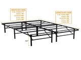 KING Metal Platform Folding Bed Frame 14 Inch High King Size Box Spring Replacement Heavy Duty Steel W311P313800