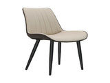 Khaki Grey PU Leather Dining Chair with Metal Legs, Wave Pattern Upholstered Armless Chair Set of T3967P409194