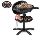 Black 1200W Electric BBQ Grill with Double-Zone Cooking, 2-in-1 Freestanding & Countertop Grill for 14283039