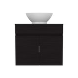 Vessel Sink Vanity Manchester, Two Drawers and Open Shelf, Black B200P313692