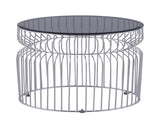 ET901 Modern Contemporary Metal Nested base and Tinted tempered glass top material 21" Height End B009P306195