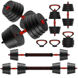 90LB 4-in-1 Adjustable Dumbbell Set Converts to Barbell, Kettlebell & Push-Up Stands w/ T3772P351245
