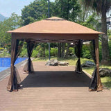Outdoor 11x 11Ft Pop Up Gazebo Canopy With Removable Zipper Netting,2-Tier Soft Top Event 96640784