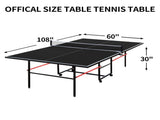 9ft Mid-Size Tennis Foldable & Portable Ping Pong Set for Indoor Games with Net, 2 W1408P385457