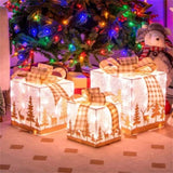 3 PCS Lighted Christmas Gift Box Christmas Decoration 68166477