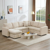 7 - Seater Sofa, Large U - Shaped Modular Sectional Sofa, Oversized Pull - Out Sleeper with Storage 93263958