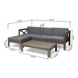 ALCOVE LSHAPE SOFA SET, DARK GREY 63714.00GDGRY