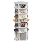 ZUN Rotating Shoe Rack Tower, 7-Tier Spinning Shoe Rack, Free Standing 360&deg; Revolving Shoe Organizer, 82682241