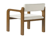 Modern Rubber Wood Dining Chairs, Upholstered Fabric Armchairs,Walnut wood Beige fabric N768P489276W