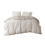 3 Piece Organic Cotton Oversized Duvet Cover Set Natural King/Cal King B035129096