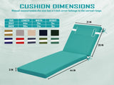 Outdoor Chaise Lounge Cushion, 72 in. x 21 in. x 3 in. Waterproof Fade-Resistant Patio Chair Pad for 01964190
