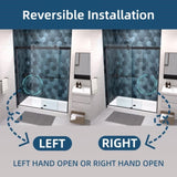 Bypass shower door, sliding door, with 5/16" tempered glass and Matted black finish 4874 W2122P225211