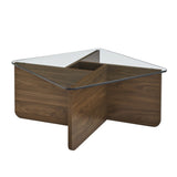 31.5 Inch Glass Coffee, Mid-Century Modern Square Coffee, Living Room Wooden Coffee W2972P277853