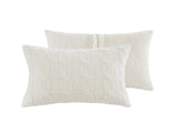 3 Pieces King/Cal King Cable Knit Chenille Comforter Set,Ivory B035P381301