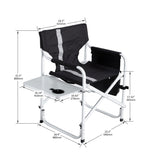 1-piece Padded Folding Outdoor Chair with Side Table and Storage Pockets,Lightweight Oversized 28569844