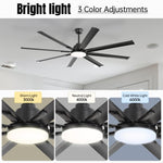 ZUN 84 Inch Modern Large Design Ceiling Fans With Smart Remote Control 8 Fan Blades for Living Room W882P244713