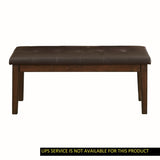 Transitional Dining 1pc Wooden Bench Button-Tufted Seat Light Rustic Brown Finish B01176990