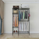 Closet Organizer Metal Garment Rack Portable Clothes Hanger Home Shelf 08720143