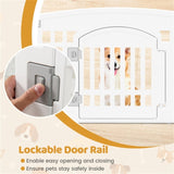 White HDPE Pet Playpen - 6-Panel Design , 18"x18.5" Door, 21.5 lbs Net 74795646