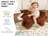 Kids Horse Rocking Horse Ride-On Toy for Toddlers 18-36 Months, Plush Rocker with Horse Sounds, Hand 08256957