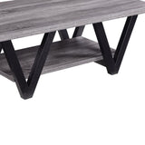 ZUN Black and Grey Angled Leg Coffee Table B062P153609