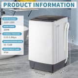 Full-Automatic Washing Machine Top Load Portable Compact Laundry Washer Spin 07182384