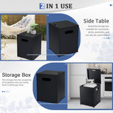 41*41*50.5cm Square Black Flip-top Gas Storage Garden Iron Side Table 94913946