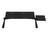 360-Degree Rotation Multifunctional Portable Folding Table with Fan & Mouse Black 35175416