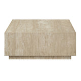 ZUN ACME Deon Coffee Table, Beige Travertine LV04245