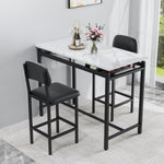 ZUN Kitchen Table Set, Dining Table and Chairs for 2, 3 Piece Dining Room Table Set with 2 Upholstered W578P150069