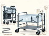 Foldable Dog Bath Cart, 4-Level Height Adjustable Pet Washing Station with Brake Wheels & Adjustable 93770031