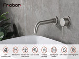 Wall Mount Faucet for Bathroom Sink or Bathtub, Single Handle 2 Holes Brass Rough-in Valve Included, 29128839