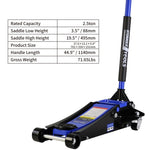 ZUN 2.5 Ton Low Profile Floor Jack, Steel Racing Floor Jack with Dual Pistons Quick Lift Pump, Hydraulic W123994414