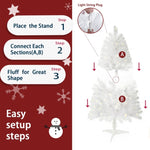 ZUN 4ft White Artificial Christmas Tree Prelit With Stand ,100 Warm White Led Lights, Realistic 241 95617447