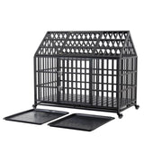 ZUN 52" Heavy Duty Dog Crate Large Dog cage Strong Metal Dog Kennels and Crates for Large Dogs with 4 W206137933