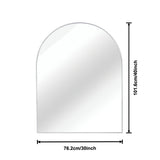 30x40 Inch Silver Metal Framed Arched Bathrrom Mirror for Wall. W2203P310337