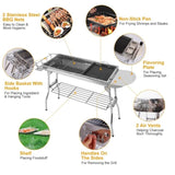 16.7x10x17.7in Portable Charcoal Grill Foldable BBQ Suitcase Grill Shelf For Outdoor Camping Picnics 96506624