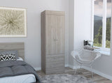 Lisboa Armoire, Rod, Double Door, Two Drawers, Metal Handles Light Gray B200P242410