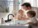 Widespread Bathroom Sink Faucet Matte Black 2 Handle 8 inch Lavatory Faucet 3 Hole 360&deg Swivel 37264555