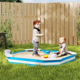Blue Kids Sandbox with 4 Corner Seats,52" x 52" x 6" 76812357