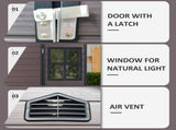 8 x 6 ft Resin Outdoor Storage Waterproof with Floor & Two Windows & Lockable Door, Tool 75043781