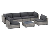 7-Piece Outdoor Patio Furniture Set, All-Weather Wicker Rattan Sectional Sofa with Thick Cushions & 10778419