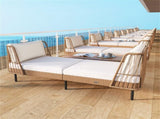 2-Seat Outdoor PE Wicker Daybed, Dual-Function Backrest Armrest Patio Loveseat 54417410