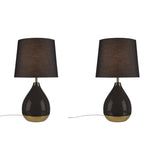 ZUN 2-Tone Ceramic Table Lamp Set of 2 Black/Gold See below B035P264516